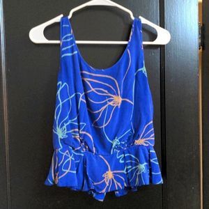 Anthropology Blue Silk Top size 2